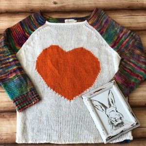 ModCloth Dreamers heart sweater. Multicolored.